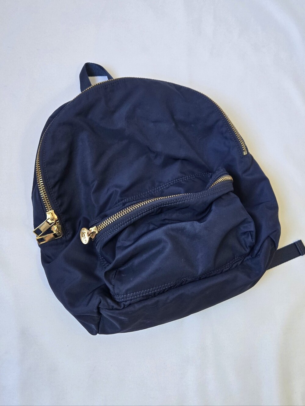 Stoney Clover Lane Navy Blue Backpack Soft Nylon Gold Hardware